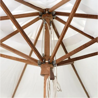 Teak Wooden Octagonal Market Umbrella (Pulley System) – Sea Breeze Patio